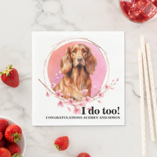 Irish Setter Wedding Napkin With Dog Photo