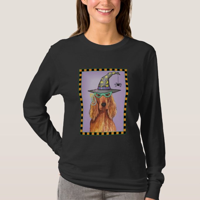 Irish Setter Witch Long Sleeve T-Shirt (Front)