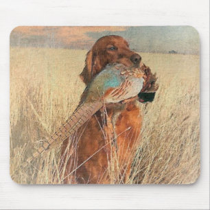 Irish Setter with pheasant Mouse Mat
