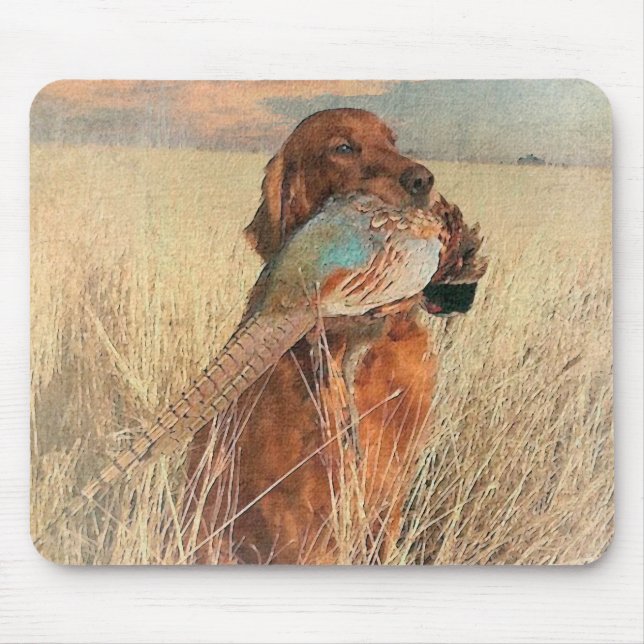 Irish Setter with pheasant  Mouse Mat (Front)