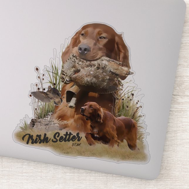 Irish Setter , Woodcock hunting,  Art (Detail)