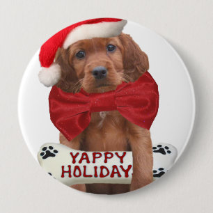Irish Setter Yappy Holidays gift ideas 10 Cm Round Badge