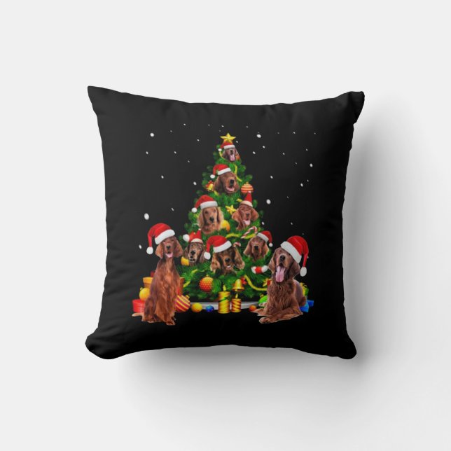 Irish Setters Christmas Tree Cushion (Front)