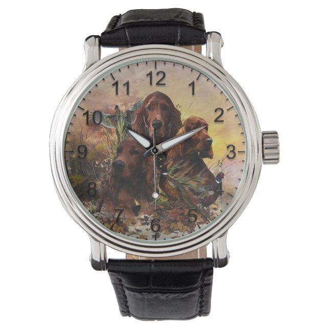  Irish Setters with Pheasants - Passion Hunt Watch (Front)