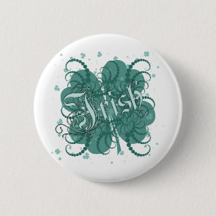 Irish Shamrock 6 Cm Round Badge