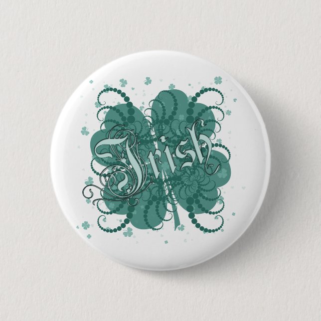 Irish Shamrock 6 Cm Round Badge (Front)