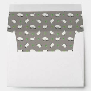 Irish Shamrock and Sheep Pattern Envelope