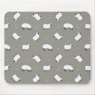 Irish Shamrock and Sheep Pattern Mouse Mat