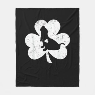 Irish Shamrock Basset Hound Dog St. Patrick's Day Fleece Blanket