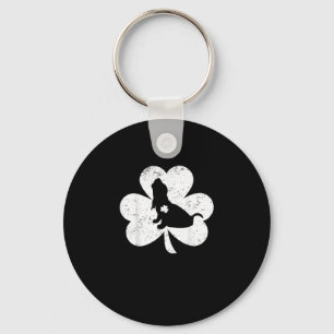Irish Shamrock Basset Hound Dog St. Patrick's Day  Key Ring