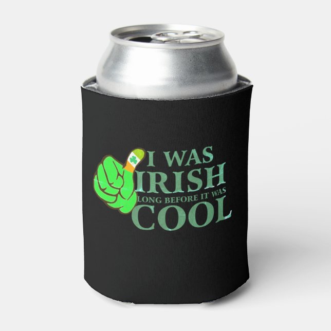 Irish Shamrock Beer Can Cooler | St Patricks Day (Can Front)
