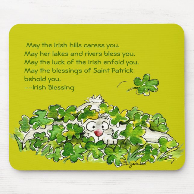 Irish Shamrock Blessing St. Patricks Day Mousepad (Front)