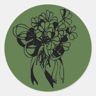 Irish Shamrock Bouquet Green St. Patrick's Day  Classic Round Sticker