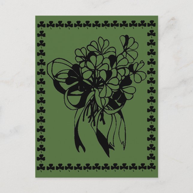 Irish Shamrock Bouquet St. Patrick's Day Postcard (Front)