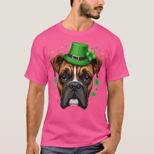 Irish Shamrock Boxer Dog St Patricks Day Lucky Box T-Shirt