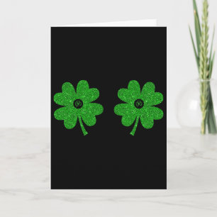 Irish Shamrock Breast Saint Funny Irish Breast St Card