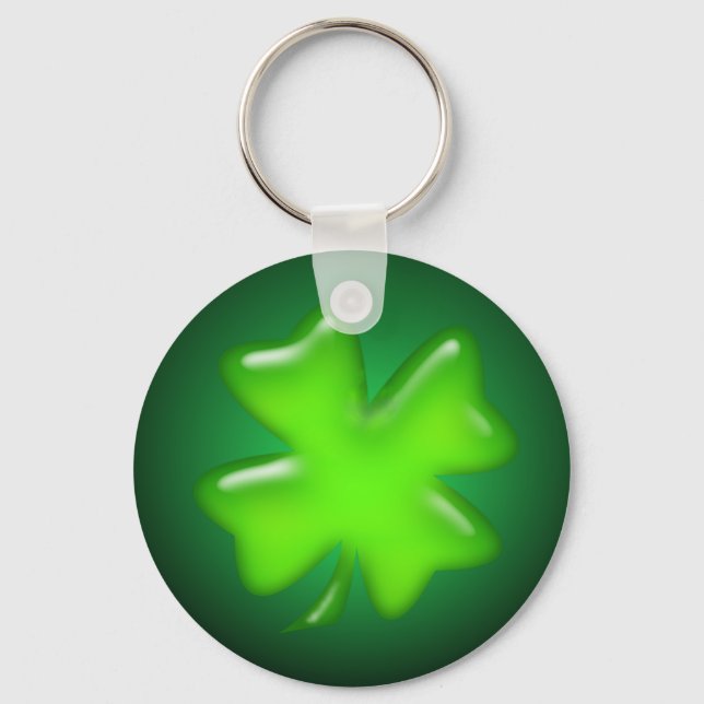 IRISH SHAMROCK by SHARON SHARPE Key Ring (Front)