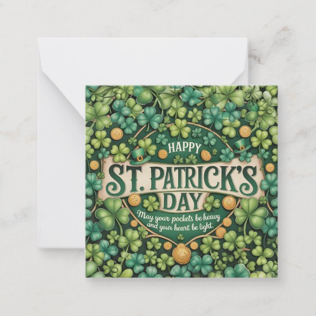 Irish Shamrock Celebration Design Card (Front)
