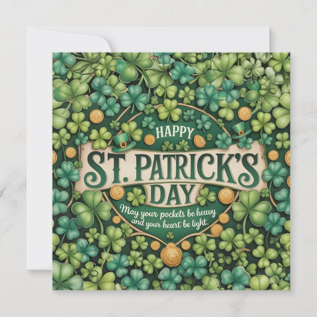 Irish Shamrock Celebration Design Card (Front)