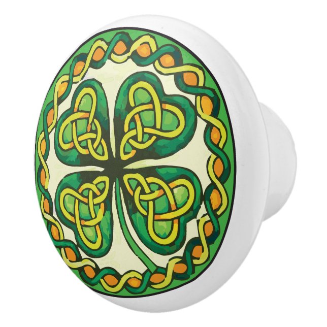 Irish Shamrock Ceramic Knob (Right)