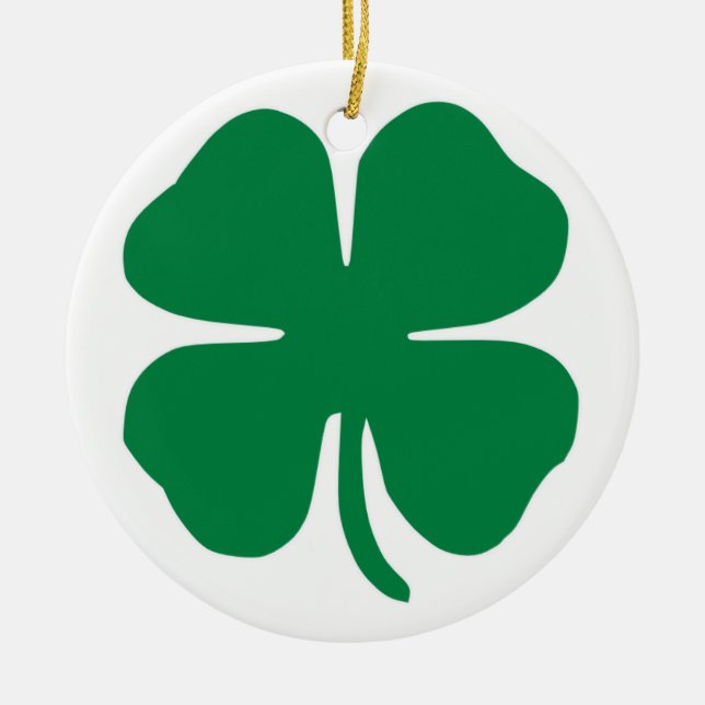 Irish Shamrock Ceramic Tree Decoration (Front)