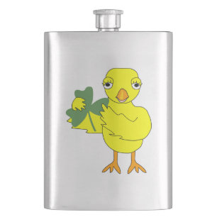 Irish Shamrock Chick Hip Flask