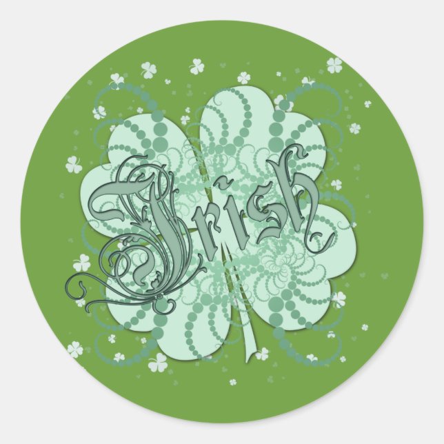 Irish Shamrock Classic Round Sticker (Front)