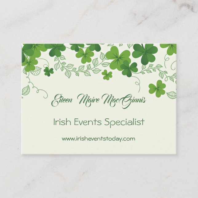 Irish shamrock (clover) business card (Front)