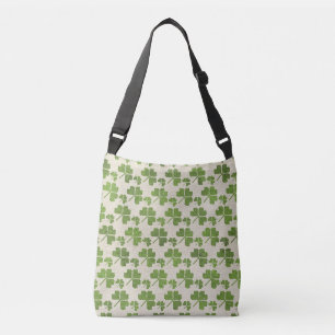 Irish Shamrock clover  pattern Crossbody Bag