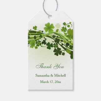 Irish shamrock (clover) Wedding Thank you Gift Tags
