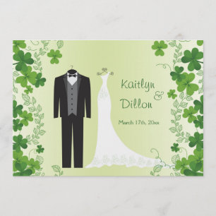 Irish shamrock Couple's Wedding Shower Invitation