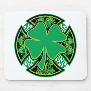 Irish Shamrock Cross Mouse Mat
