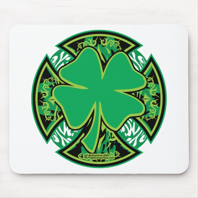 Irish Shamrock Cross Mouse Mat (Front)
