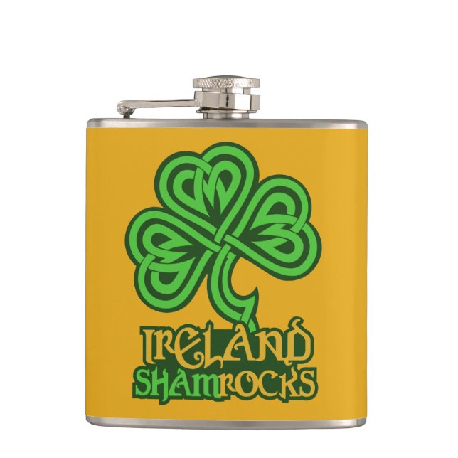 Irish Shamrock custom flask (Front)