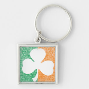 Irish Shamrock custom premium key chain