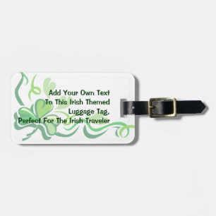 Irish Shamrock Customisable Luggage Tag