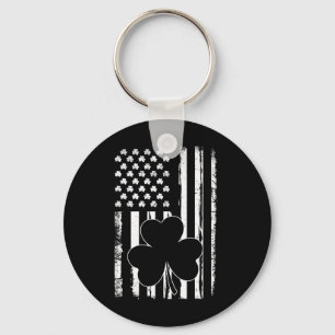 Irish Shamrock Flag St Patricks Day Key Ring