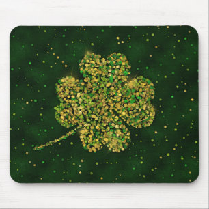 Irish Shamrock Four-leaf Lucky Clover Mouse Mat