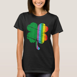 Irish Shamrock Gay Lgbt St Patricks Day Pride Rain T-Shirt