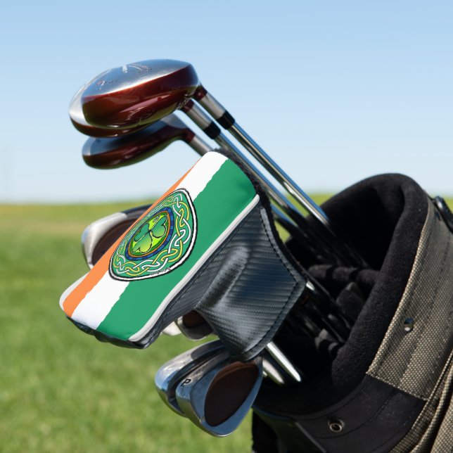 Irish shamrock golf head cover (In Situ)