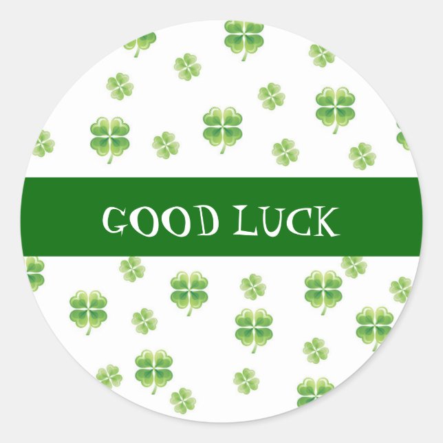 Irish Shamrock Good Luck Stickers (Front)