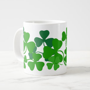 Irish shamrock, green clover coffee cup/mug 2 large coffee mug