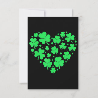 Irish Shamrock Heart Lucky Card