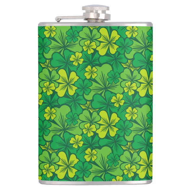 Irish - Shamrock Hip Flask (Front)