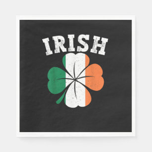 Irish Shamrock Ireland Flag St Patrick Day Vintage Napkin