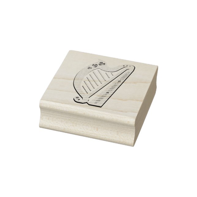 Irish shamrock, Irish harp, Irish clover Rubber Stamp (Stamp)
