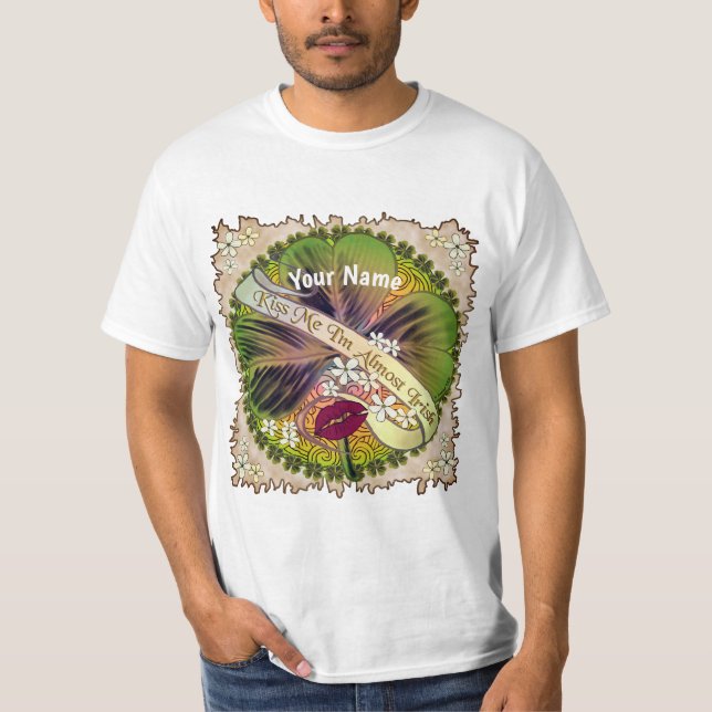 Irish Shamrock Kiss Me t-shirts (Front)