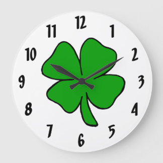 Irish Shamrock Large Clock