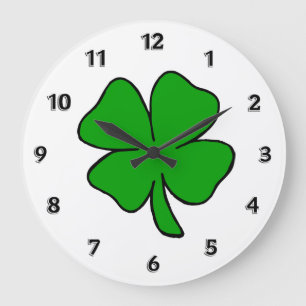 Irish Shamrock Large Clock