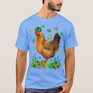 Irish Shamrock Leaf Chicken Leprechaun Hat St T-Shirt